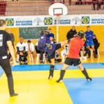 Entraînement de boxe avec gants professionnels